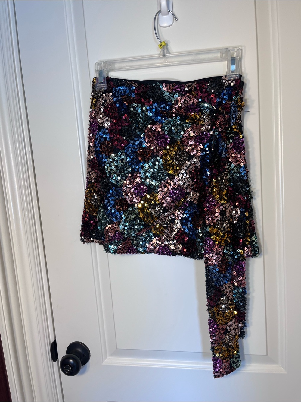 Lulu's Multicolor Sequin Asymmetrical Mini Skirt